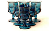 Mismatched Teal/Blue Vintage Goblets