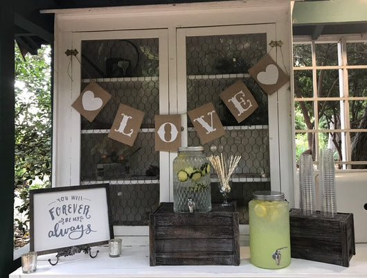 “Love” Burlap Banner