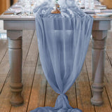 Dusty Blue Chiffon Table Runner