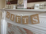 Burlap "Gifts" Banner