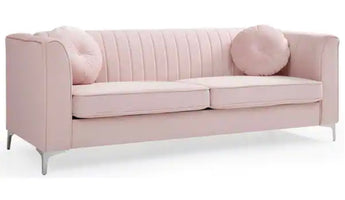 Pink Velvet Shell Couch