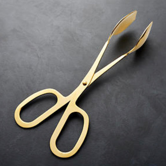 Large Gold Scissor Serving Tongs
