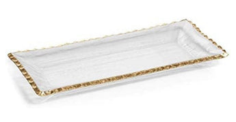 Hammered Gold & Glass Dessert Tray
