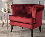 Burgundy Button-Tufted Arm Chair