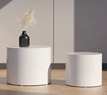 White Cylinder Nesting Tables