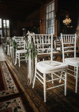 White Chiavari Chair with white cushion