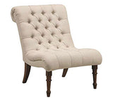 Oatmeal Armless Curved Accent Chair