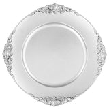 Silver Round Ornate Charger Plate