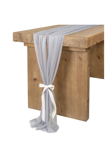 Blue Gray Sheer Table Runner