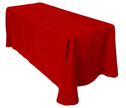 90”x156” Red Polyester Table Drape