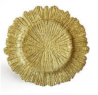 Gold Reef Glass Charger Plate