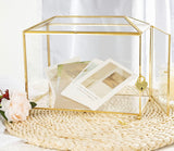 10" Gold Glass Card Box With Slot & Lock