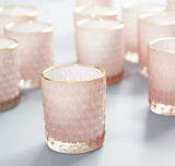 Pink Votive Candle Holder With Gold Rim