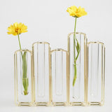 Brass & Glass Clear Glass Test Tube Vase