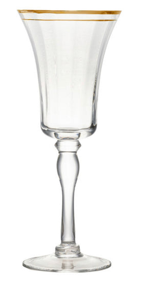 Gold Rimmed Red Wine Glass - Kate Collection