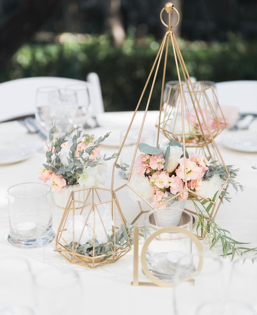 Tall Geometric Candle Holders 3 Little Birds Event Planning