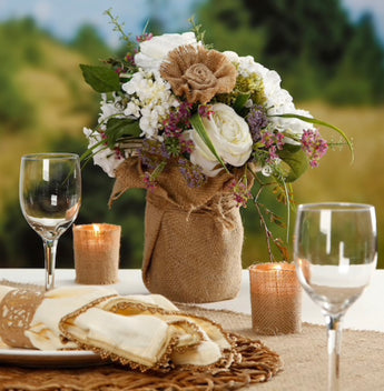 Burlap Votive Candle Holders