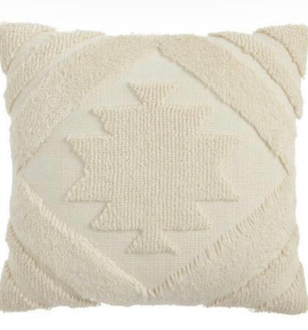 Ivory Geometric Throw Pillow