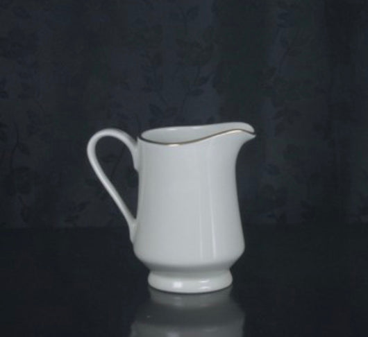 2 3/4” Creamer- Ivory Rim- Double Gold Bands