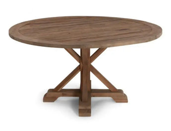 60'' Round Reclaimed Elm Wood Farm Table