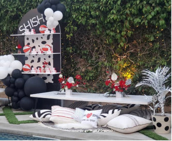7' Low White Hair Pin Table