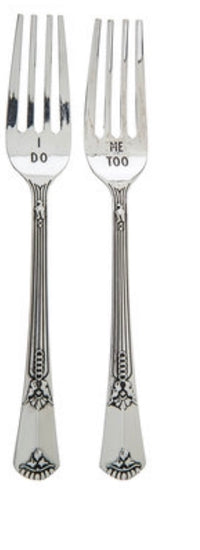 “I do, Me Too” Silver Forks