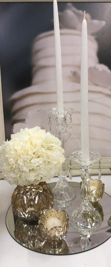 Set of two crystal candlesticks