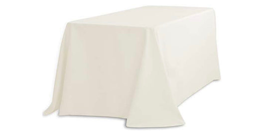 90” x 156” Ivory Polyester Table Drape