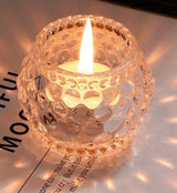 Round Glass Dot Candle Holders