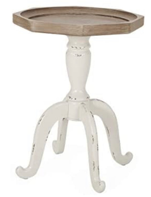 Natural Distressed French Country Chic Accent Table