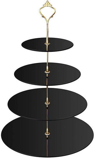 Black & Gold 4 Tier Acrylic Cake Stand