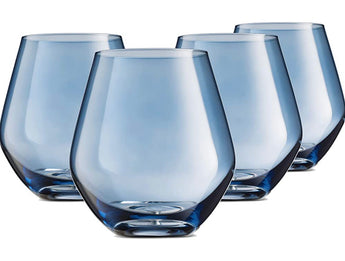 Blue Stemless Wine Glass