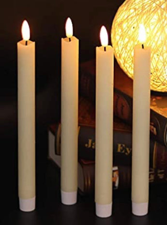 Ivory Flickering Flameless LED Taper Candle