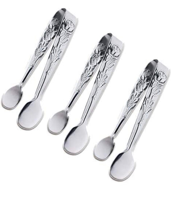 Stainless Steel Mini Rose Serving Tongs