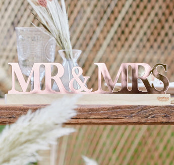 Rose Gold Mr & Mrs Sign