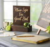 Wood & Gold “Please Sign our guestbook” Sign