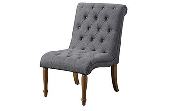 Gray Tufted Armless Accent Chair