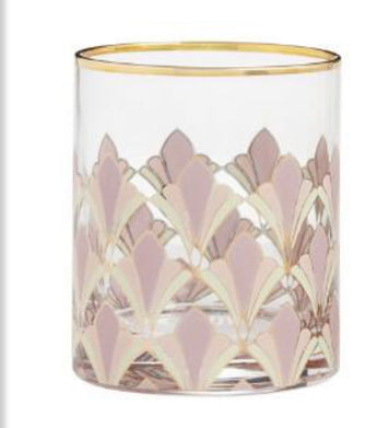 Pink Art Decco Low Ball Glasses