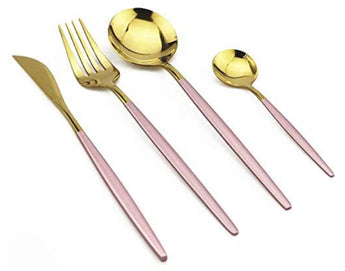 Pink & Gold Stiletto Flatware Collection