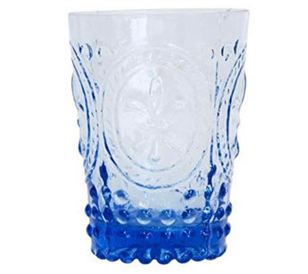 Blue Fleur De Lis Juice Glasses
