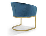 Teal Gold & Velvet Shell Chair