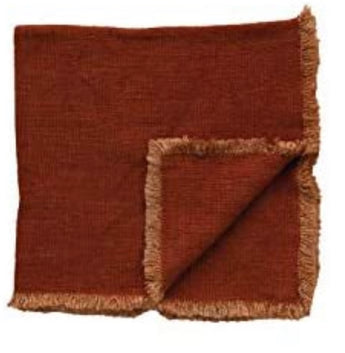 Rust Linen Fringe Napkin