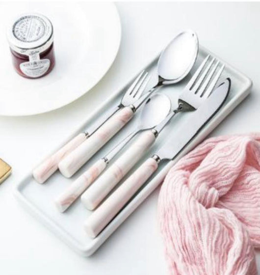 Pink & White Flatware Collection