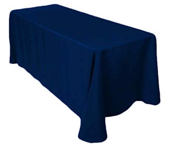 90” x 132” Navy Poly Table Drape