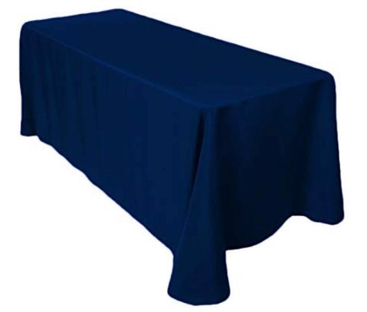 90” x 132” Navy Poly Table Drape