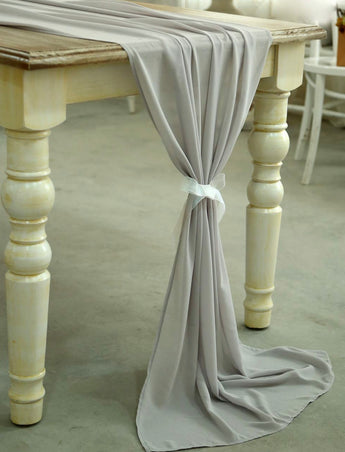 Gray Chiffon Table Runner