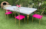White Dining Table With Gold Legs
