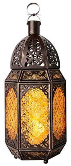 Small Copper & Yellow Moroccan Lantern