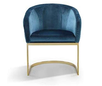 Teal Gold & Velvet Shell Chair