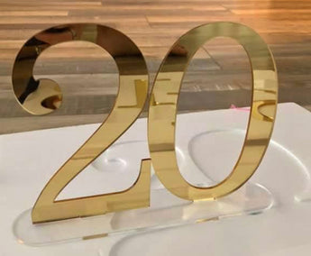 Gold Acrylic Table Numbers 1-20